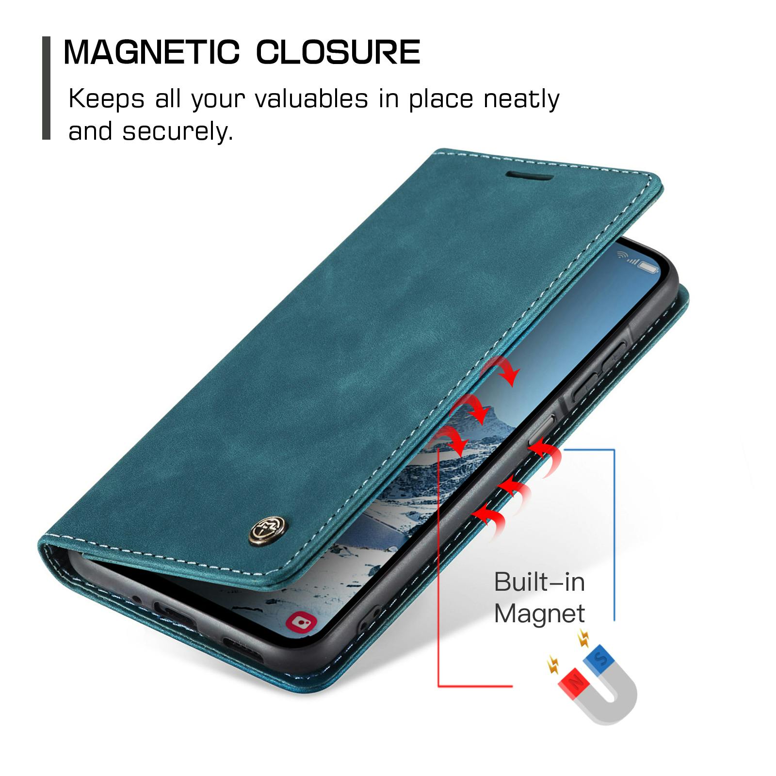 Caseme Samsung Galaxy A37 Business Bookcase Hoesje Blauw