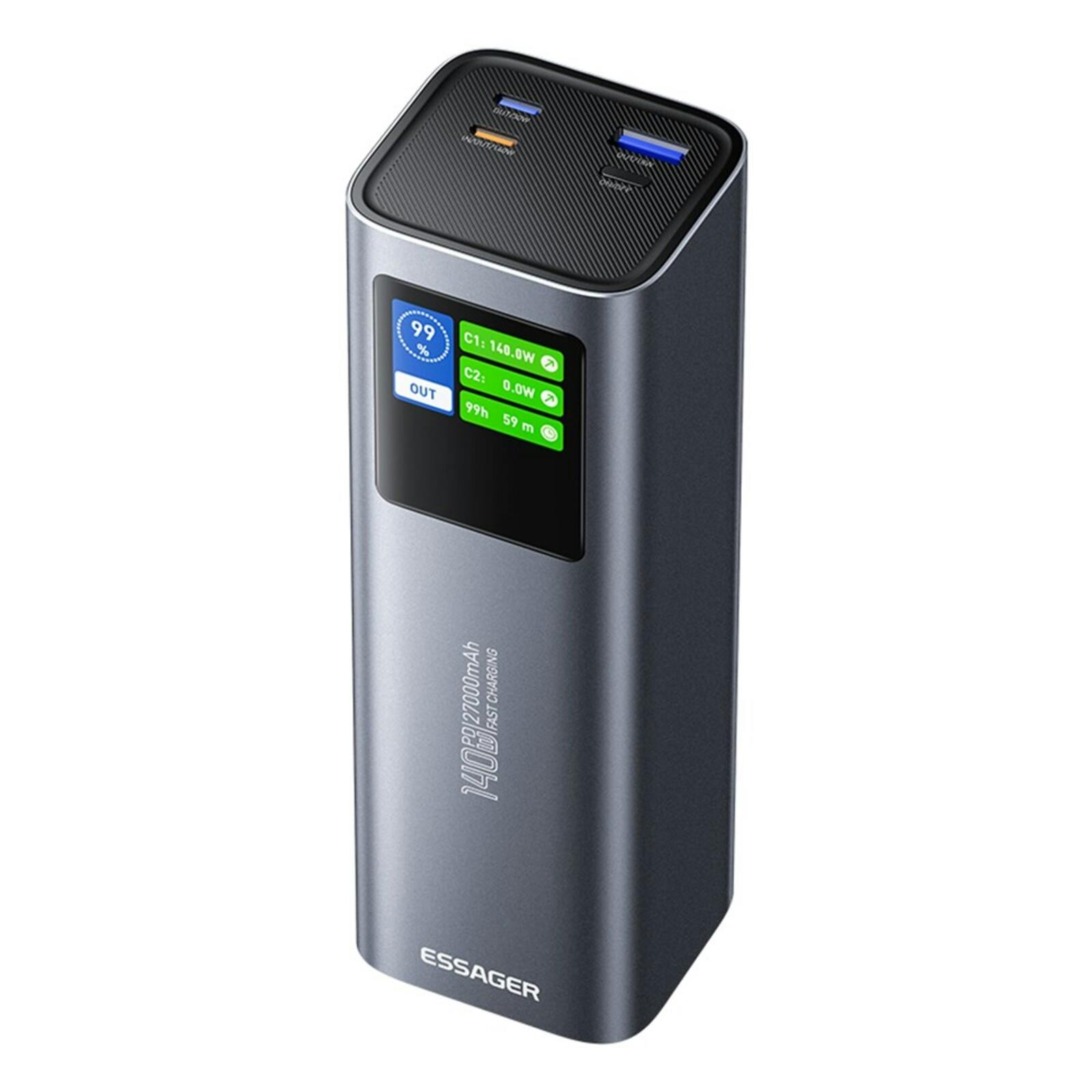 Essager 140W Ultra Powerbank Laptop Multi-Device 27.000mAh Grijs