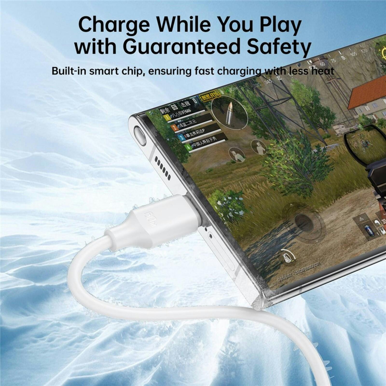 Joyroom Premium Series USB-C Oplaadkabel 60W Zwart 1m