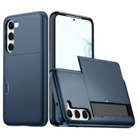 Slide Case Samsung Galaxy S23 Hoesje met Pashouder Blauw