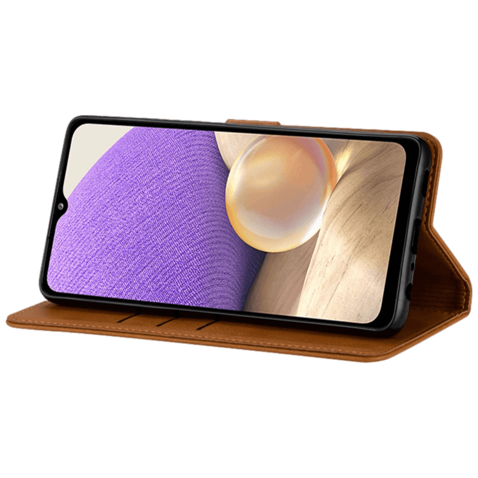 Gussim Samsung Galaxy A32 Booktype Beschermhoes Bruin