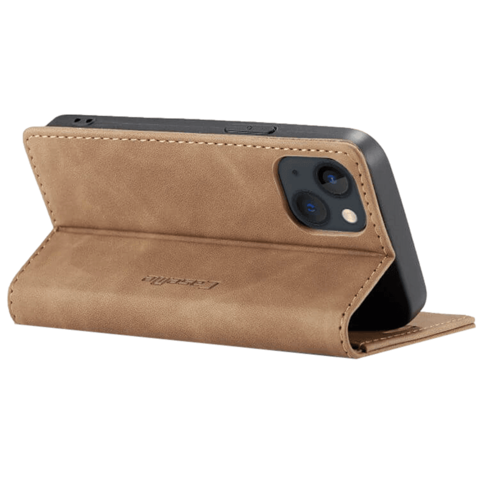 Caseme iPhone 13 Business Wallet Bookcase Hoesje Bruin