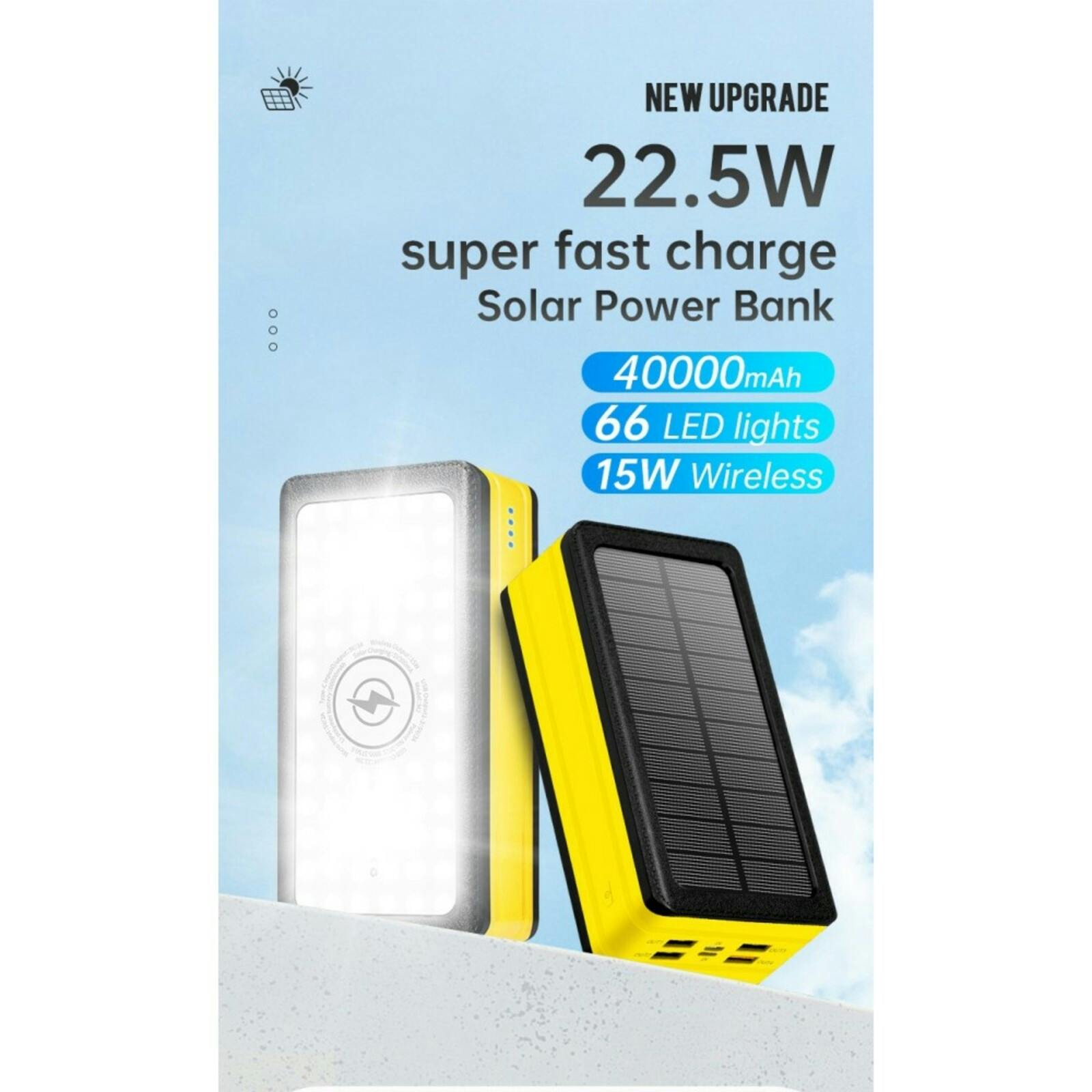 PSOOO 40.000mAh Fast Charging Outdoor Powerbank Geel 40.000 mAh