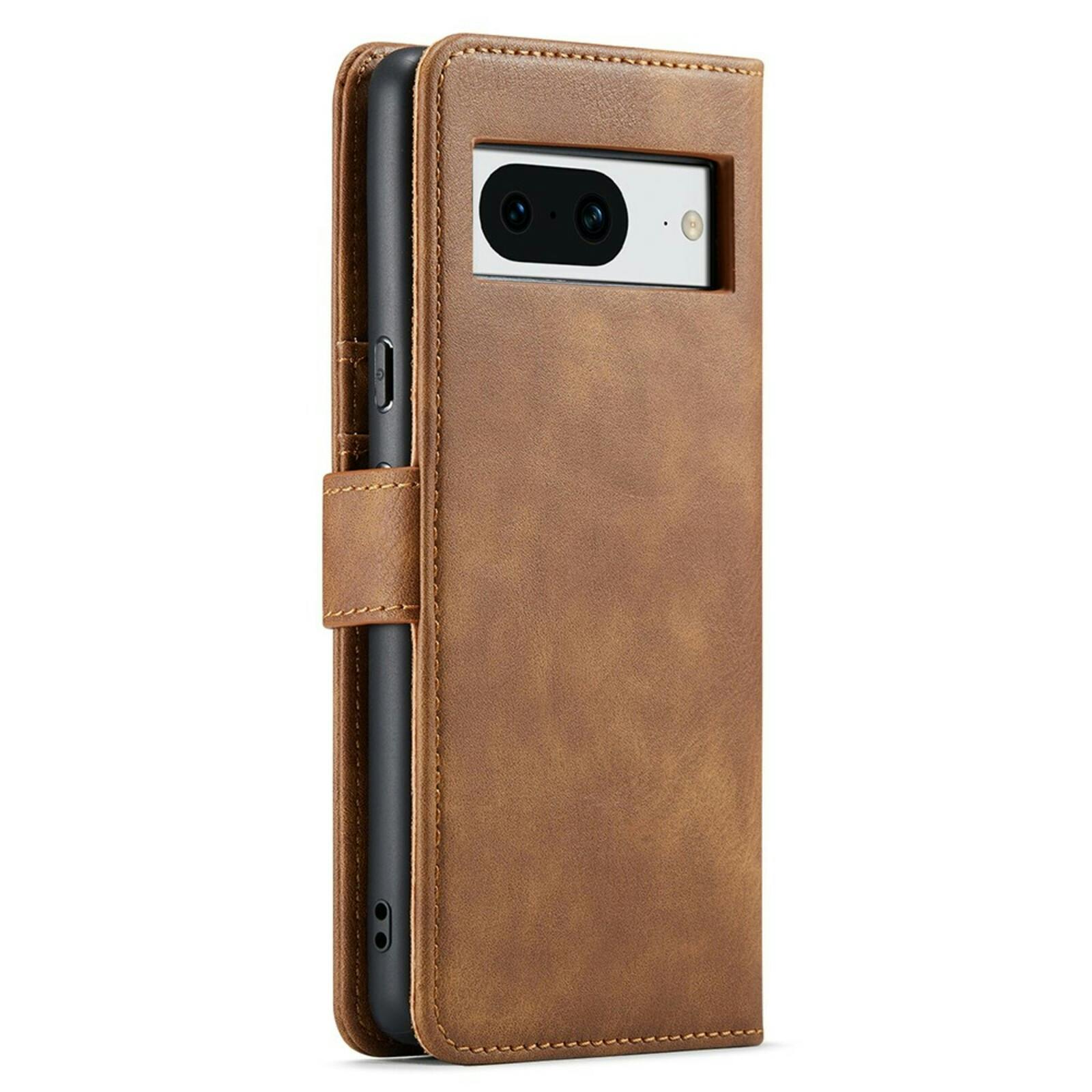 DG.MING Google Pixel 8 Lederen 2-in-1 Wallet Hoesje Bruin