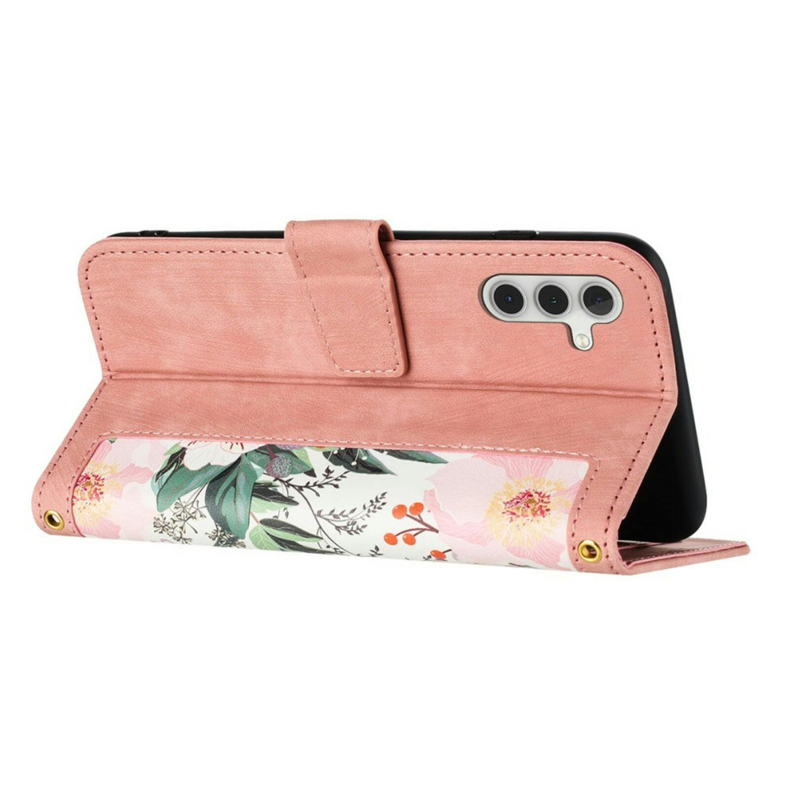 Mocaa Samsung Galaxy A16 Floral Series Bookcase Roze