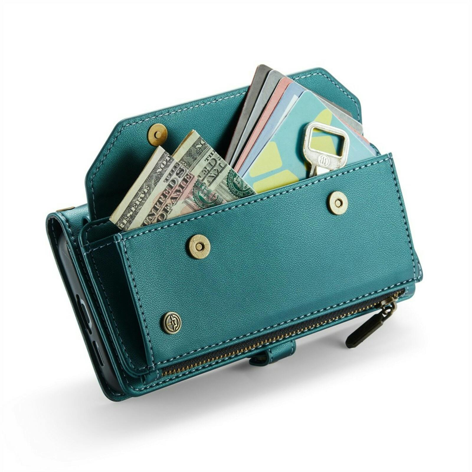 Caseme Samsung S23 FE Clutch Wallet met Koord Groen
