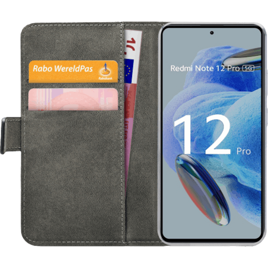 Mobilize Redmi Note 12 Pro 5G Portemonnee Hoesje Zwart - Voorkant