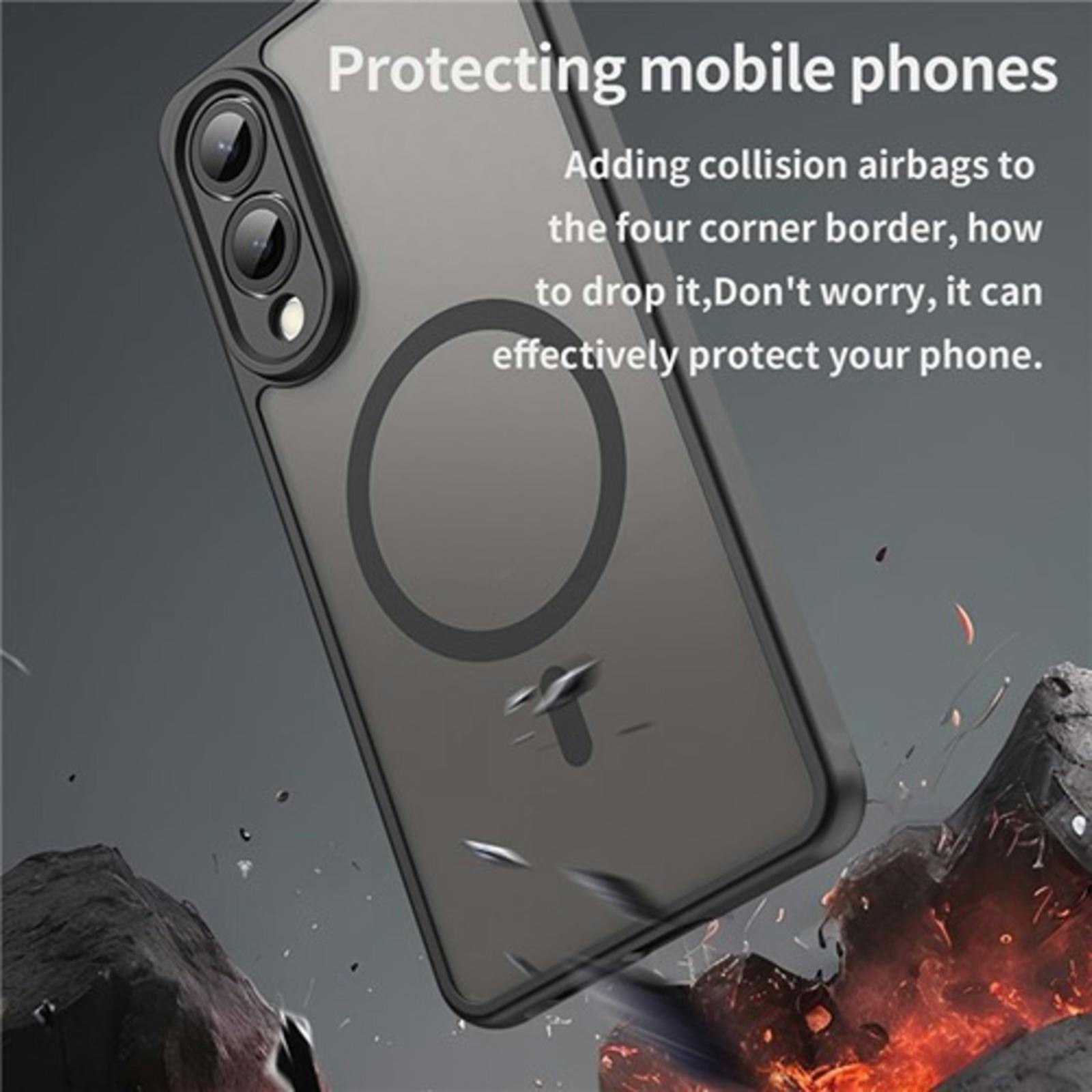 CaseBody Samsung S25 Edge Slim Anti-Shock MagSafe Hoesje Zwart