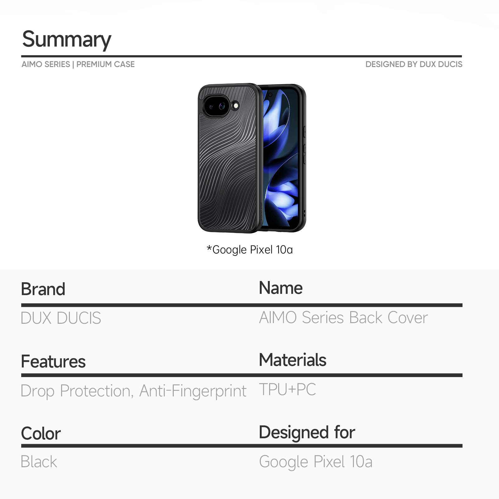 DUX DUCIS Google Pixel 10a Aimo Series Eco Hoesje Zwart