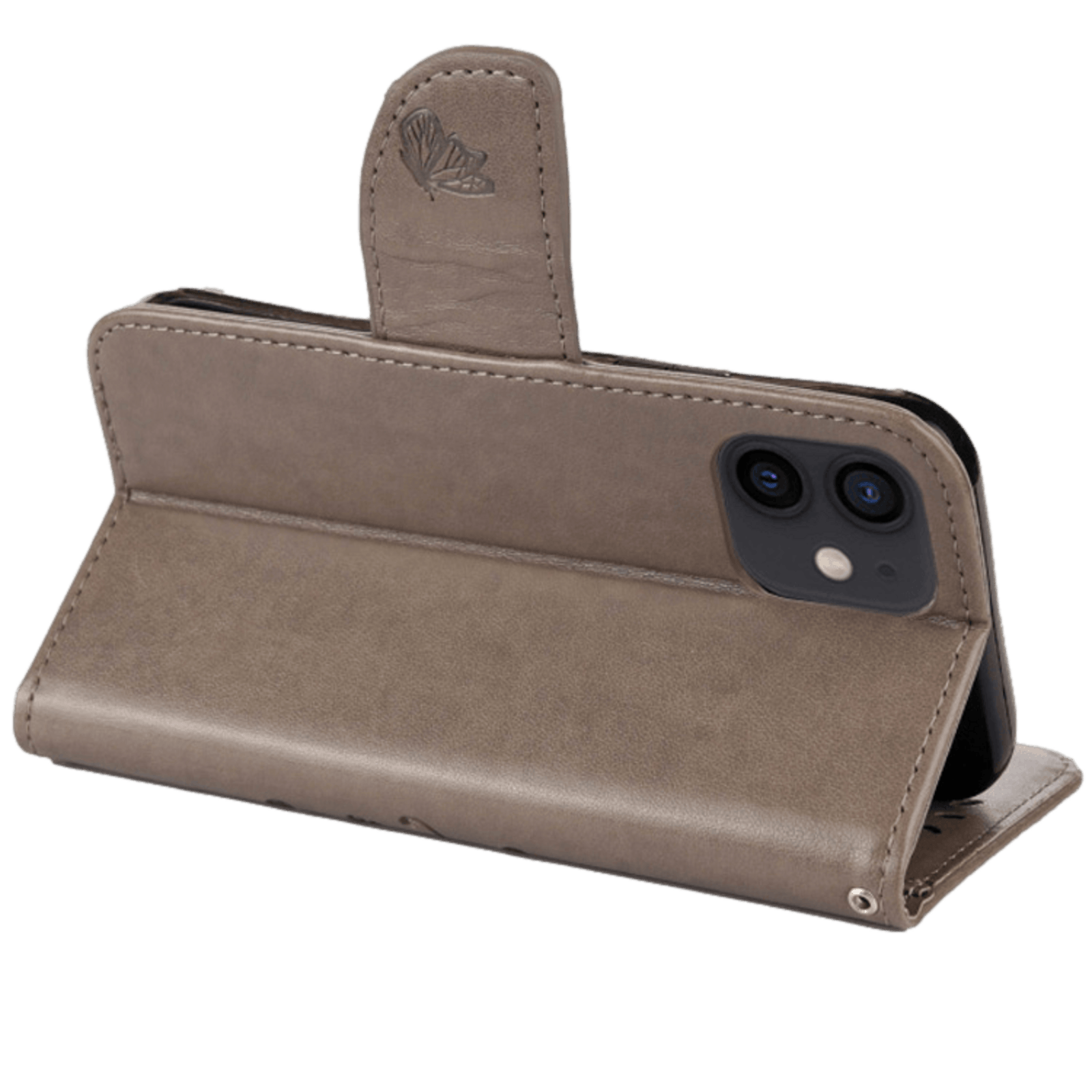 Mocaa iPhone 12 Mini Booklet Hoesje Grijs