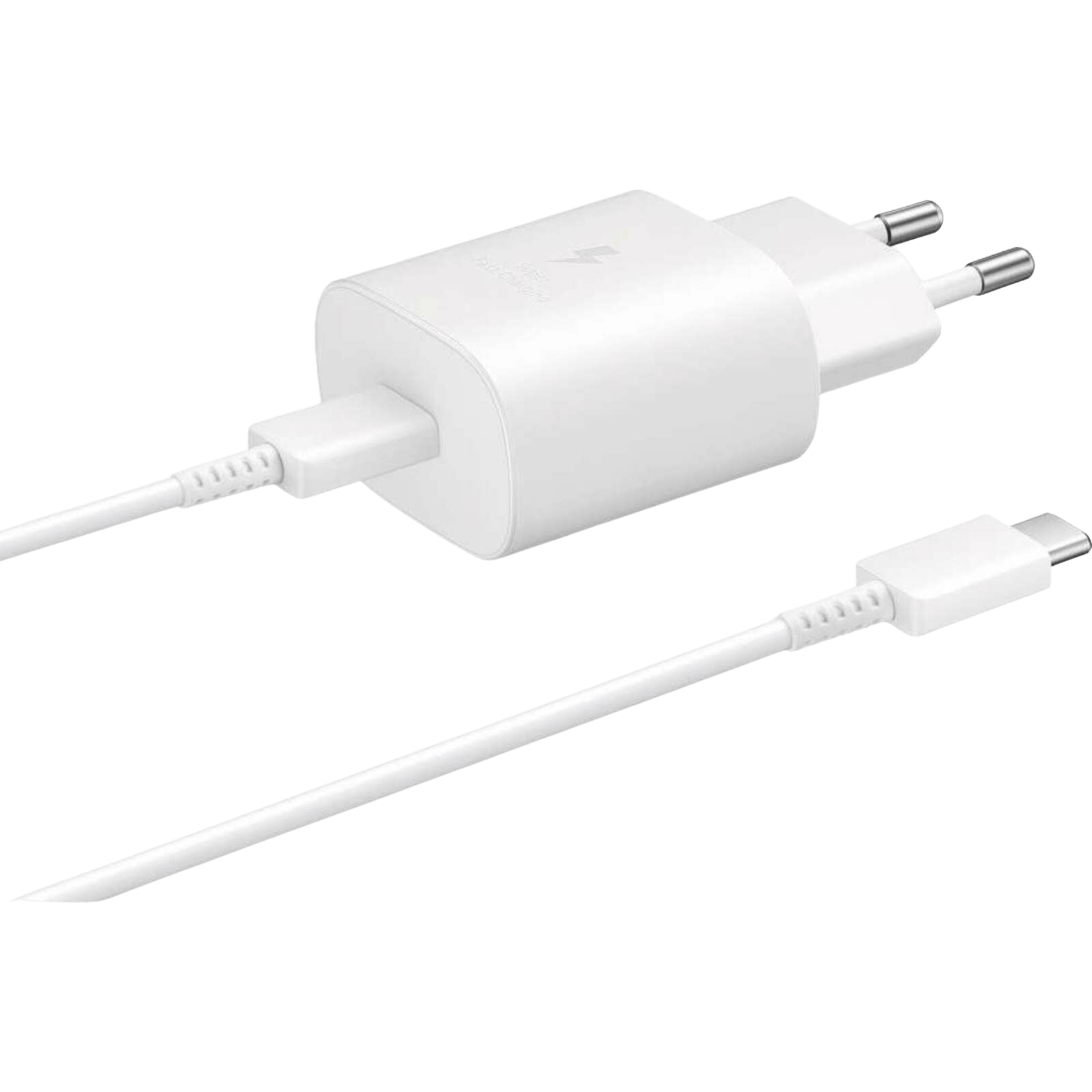 Samsung USB-C Snellader 25W + Kabel White - Voorkant