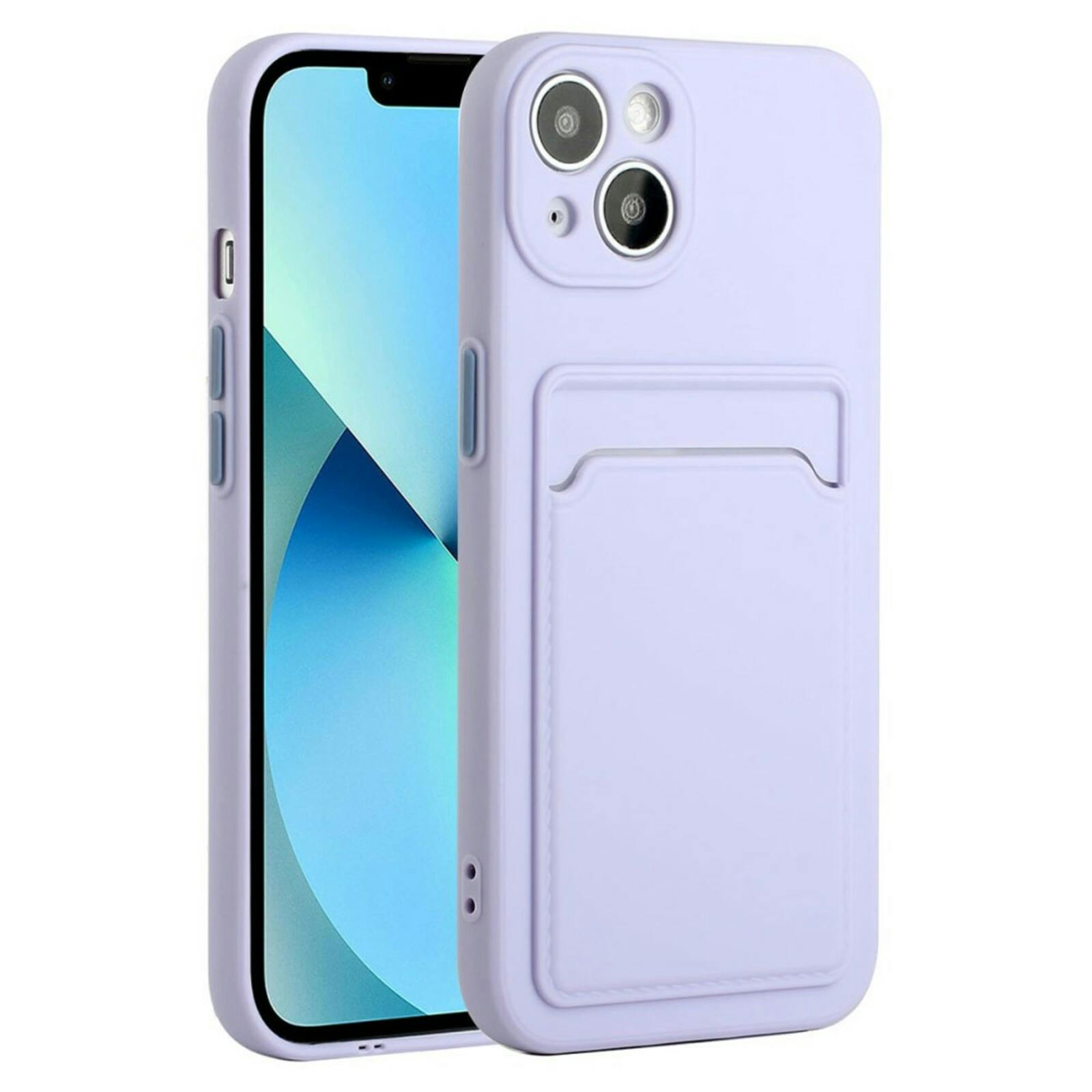 CaseBody Apple iPhone 15 Telefoonhoesje met Kaarthouder Paars