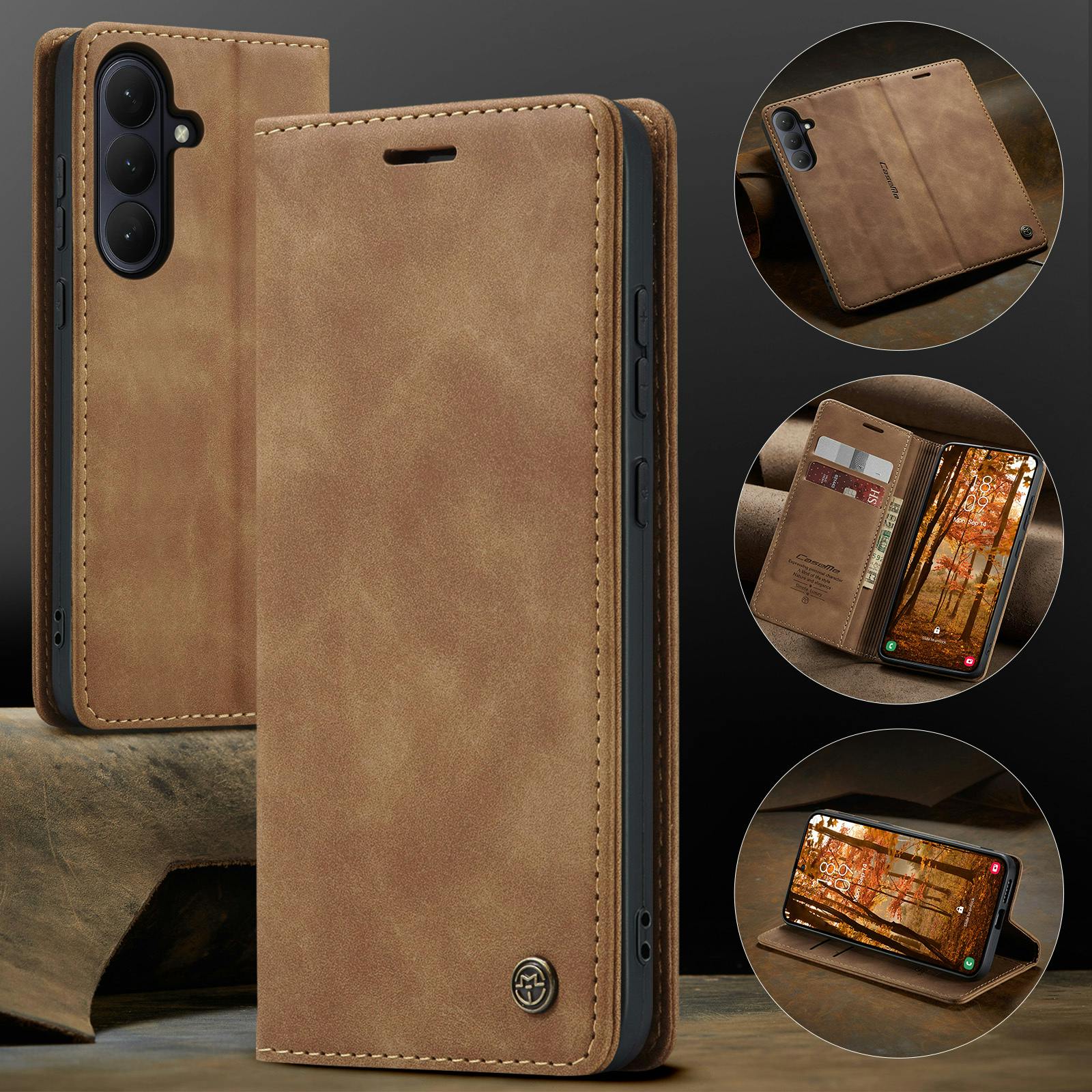 Caseme Samsung Galaxy S26 Plus Business Bookcase Hoesje Bruin