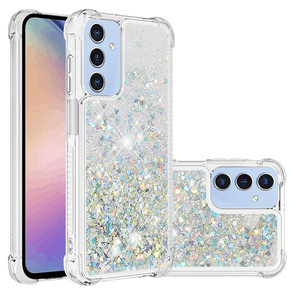 Mocaa Samsung Galaxy A17 (5G) Valbestendig Glitter Hoesje Zilver