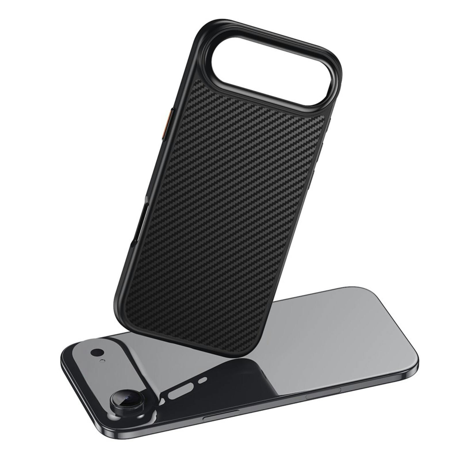 Mocaa Apple iPhone 17 Air Slim Carbon Pantser MagSafe Case Zwart