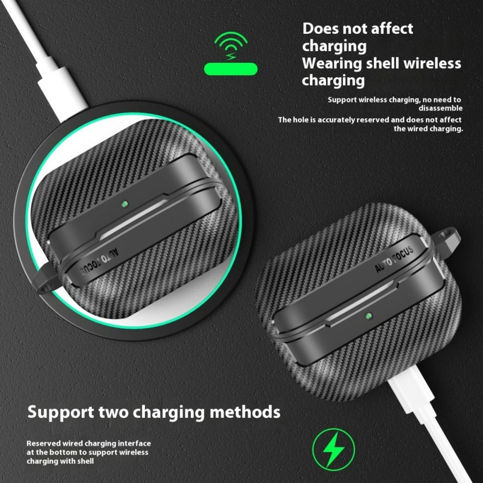 CaseBody Samsung Galaxy Buds3 (Pro) Carbon Shockproof Hoesje Zwart