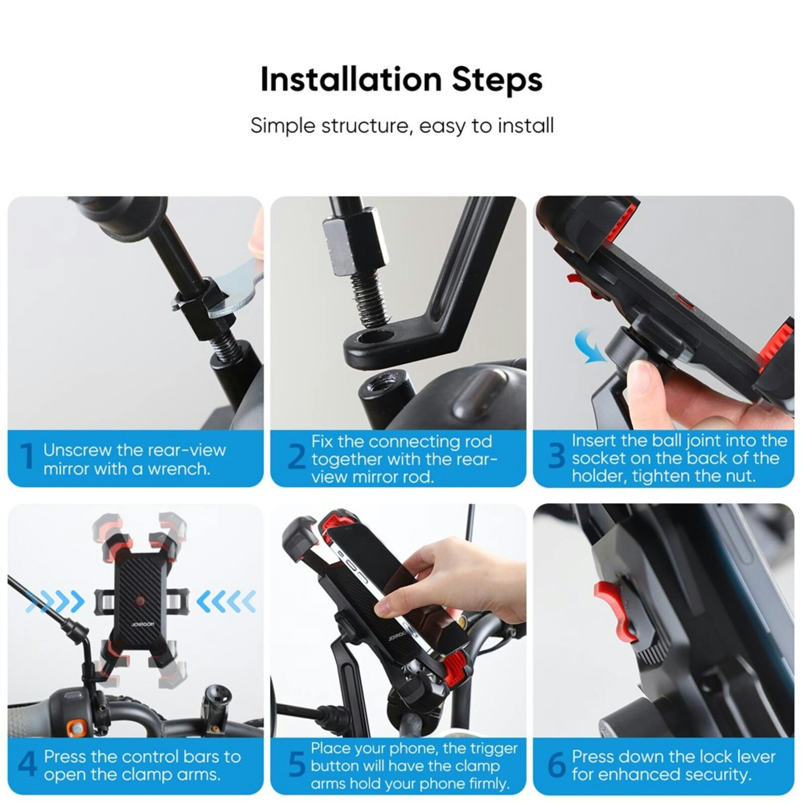 Joyroom Telefoonhouder Motor / Elektrische fiets Zwart