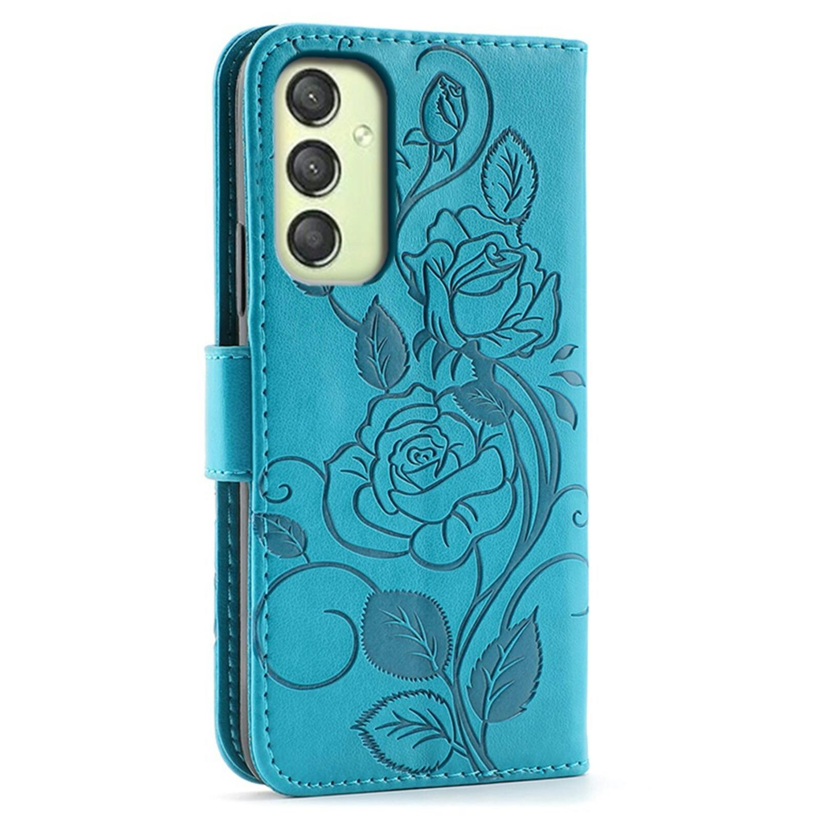 Mocaa Samsung A17 (5G) / A16 (5G) / A26 5G Bookcase Gravure Rozen Blauw