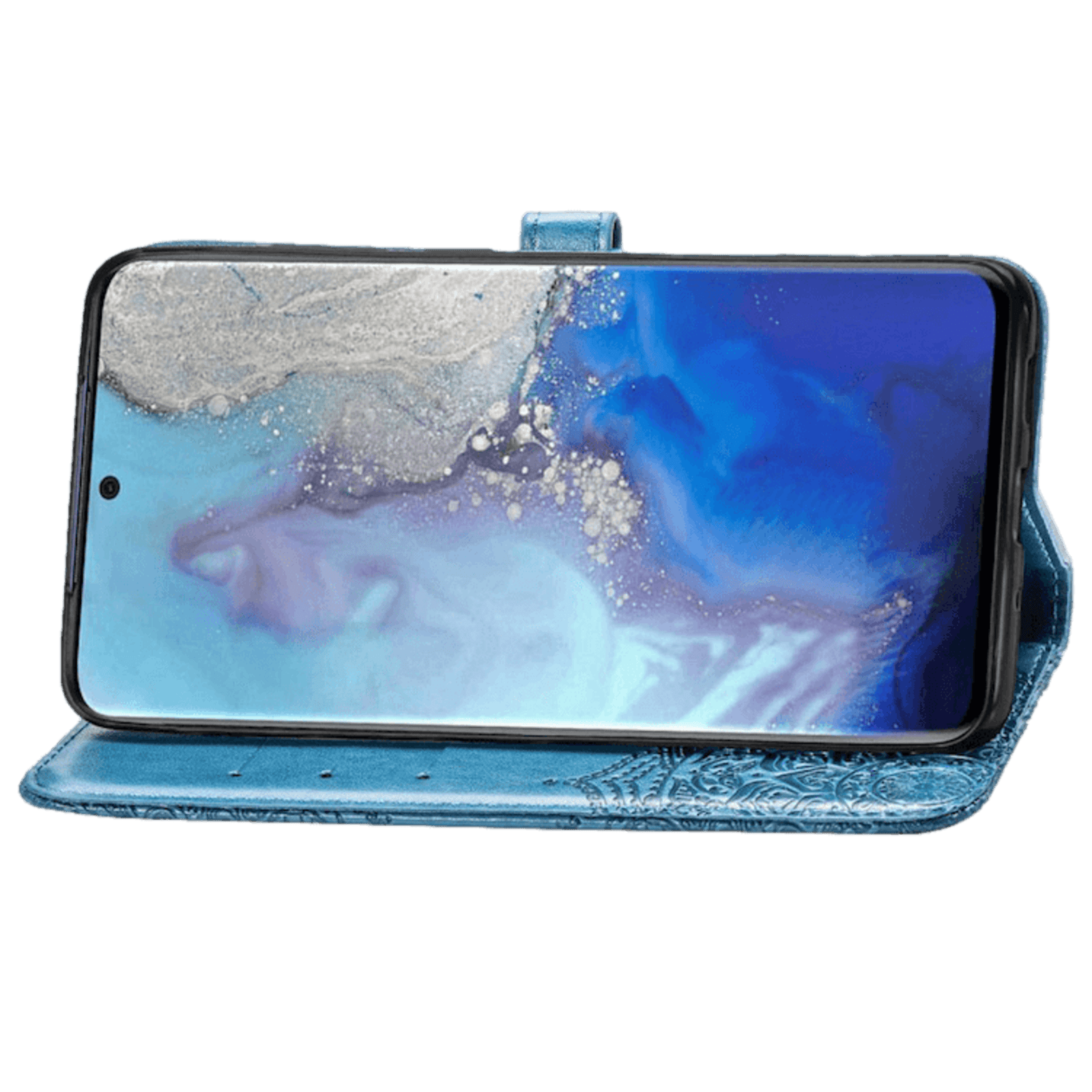 Comfycase Samsung Galaxy S20 Mandala Booklet Telefoonhoesje Blauw