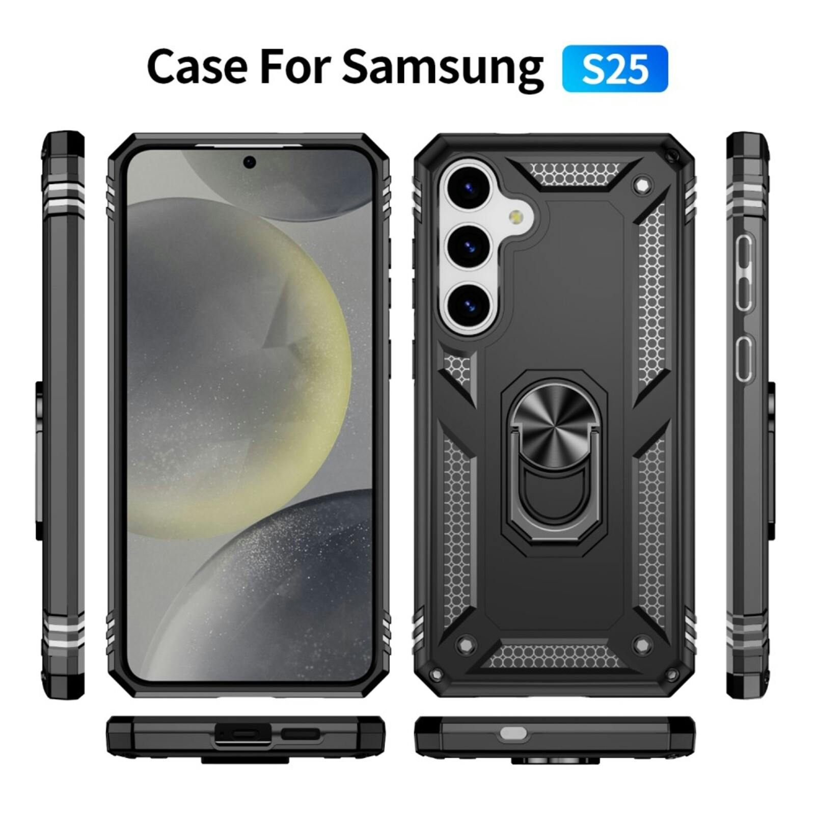 CaseBody Samsung Galaxy S25 Shield Case Zwart
