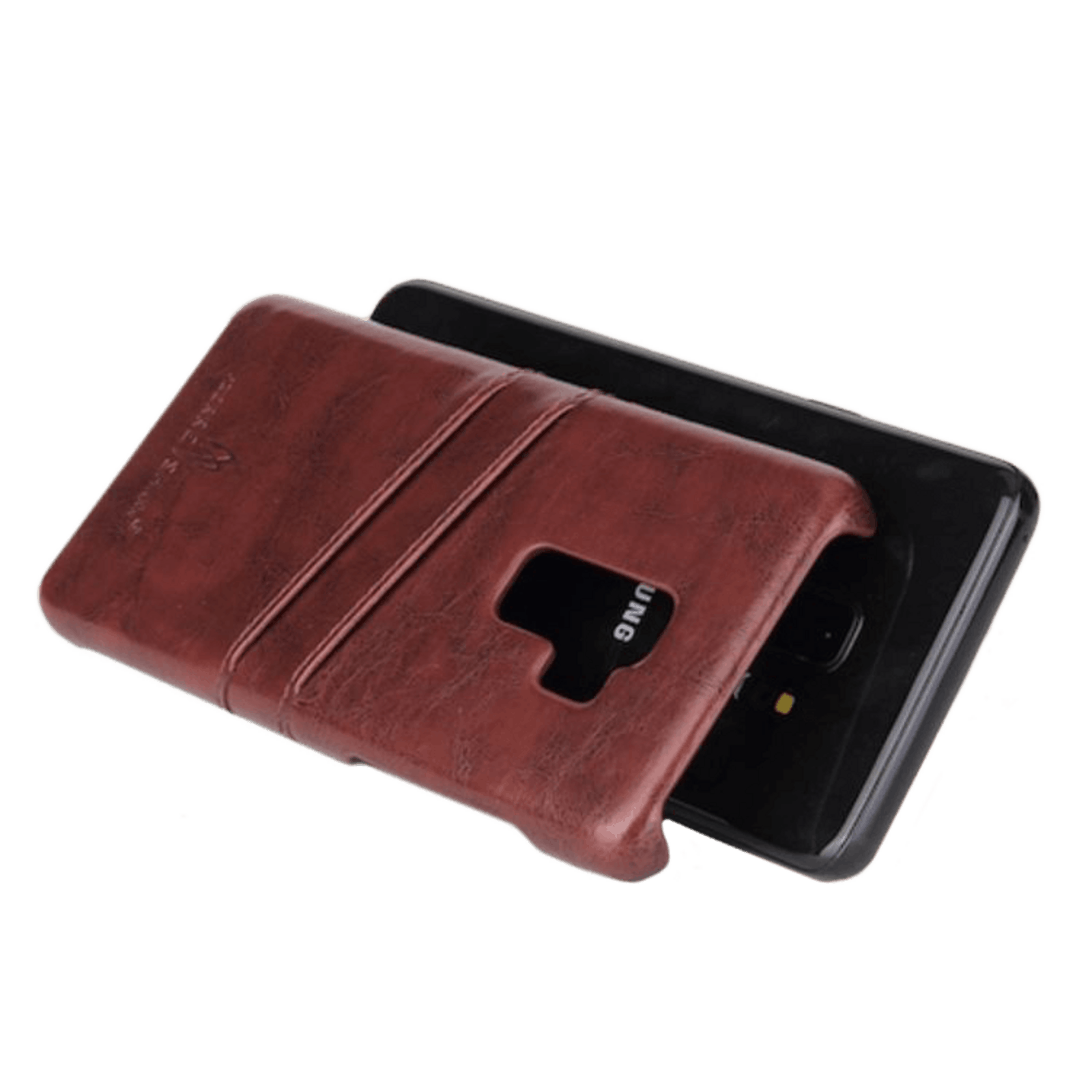 Fierre Shann Samsung Galaxy S9 Luxe Handgemaakt Hoesje Met Pasruimte Lichtbruin