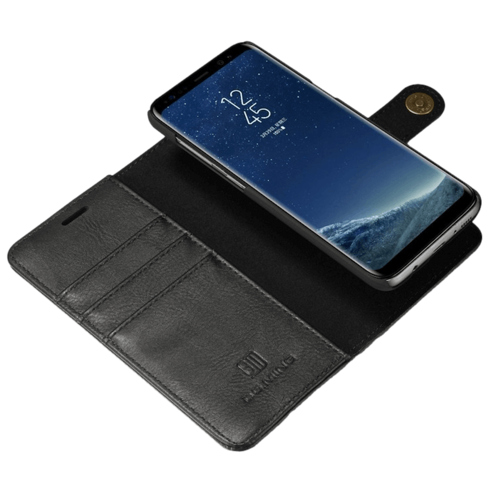 DG.MING Samsung Galaxy S8 Lederen 2-in-1 Wallet en Hoesje Zwart