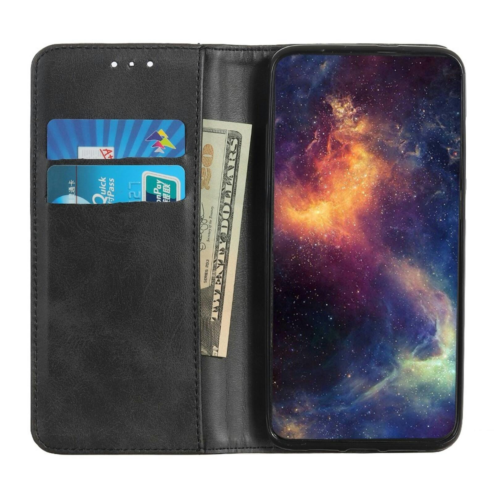 CaseBody Samsung Galaxy A27 Real Leather Wallet Hoesje Zwart