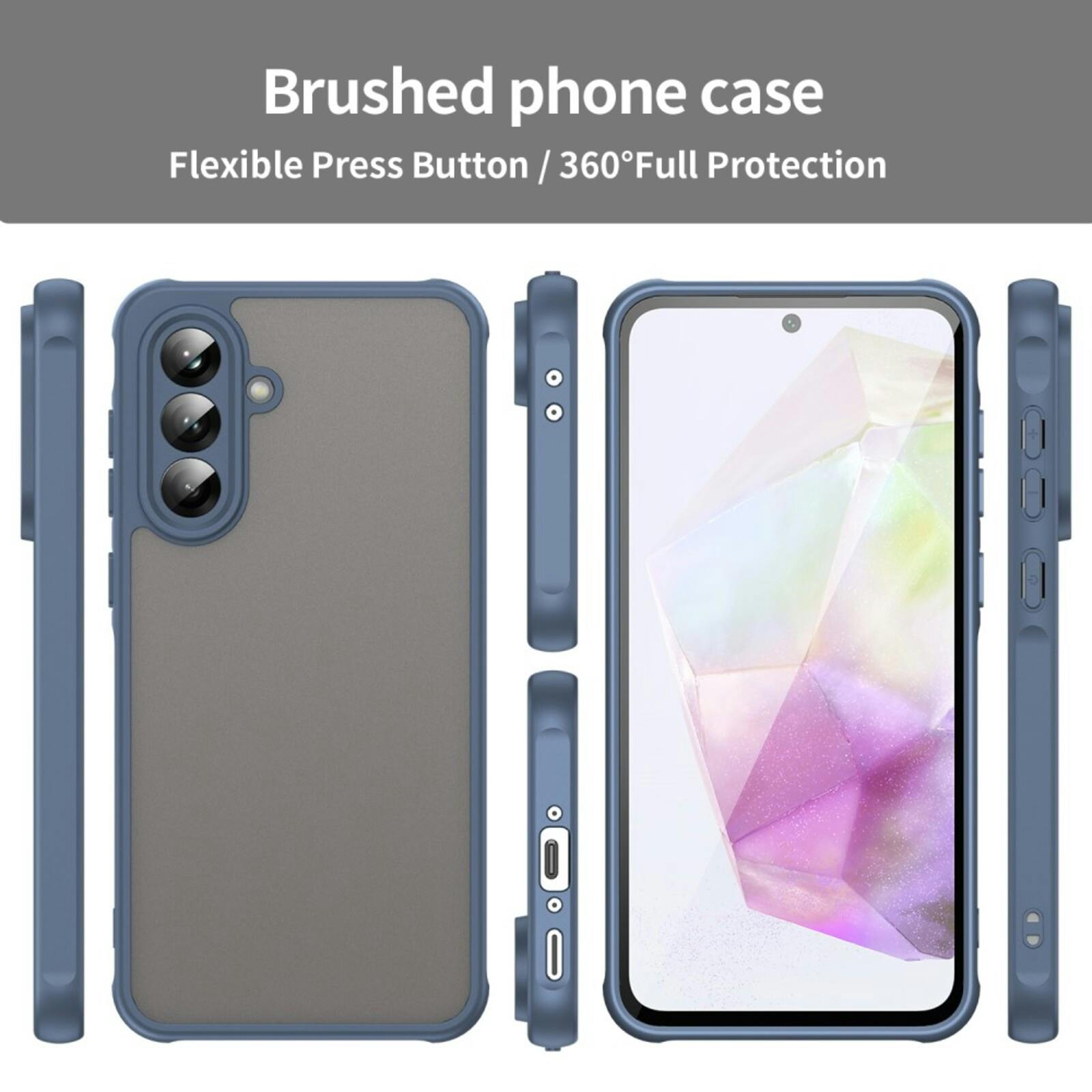 Mocaa Samsung Galaxy A56 Slim Anti-Shock Hoesje Blauw