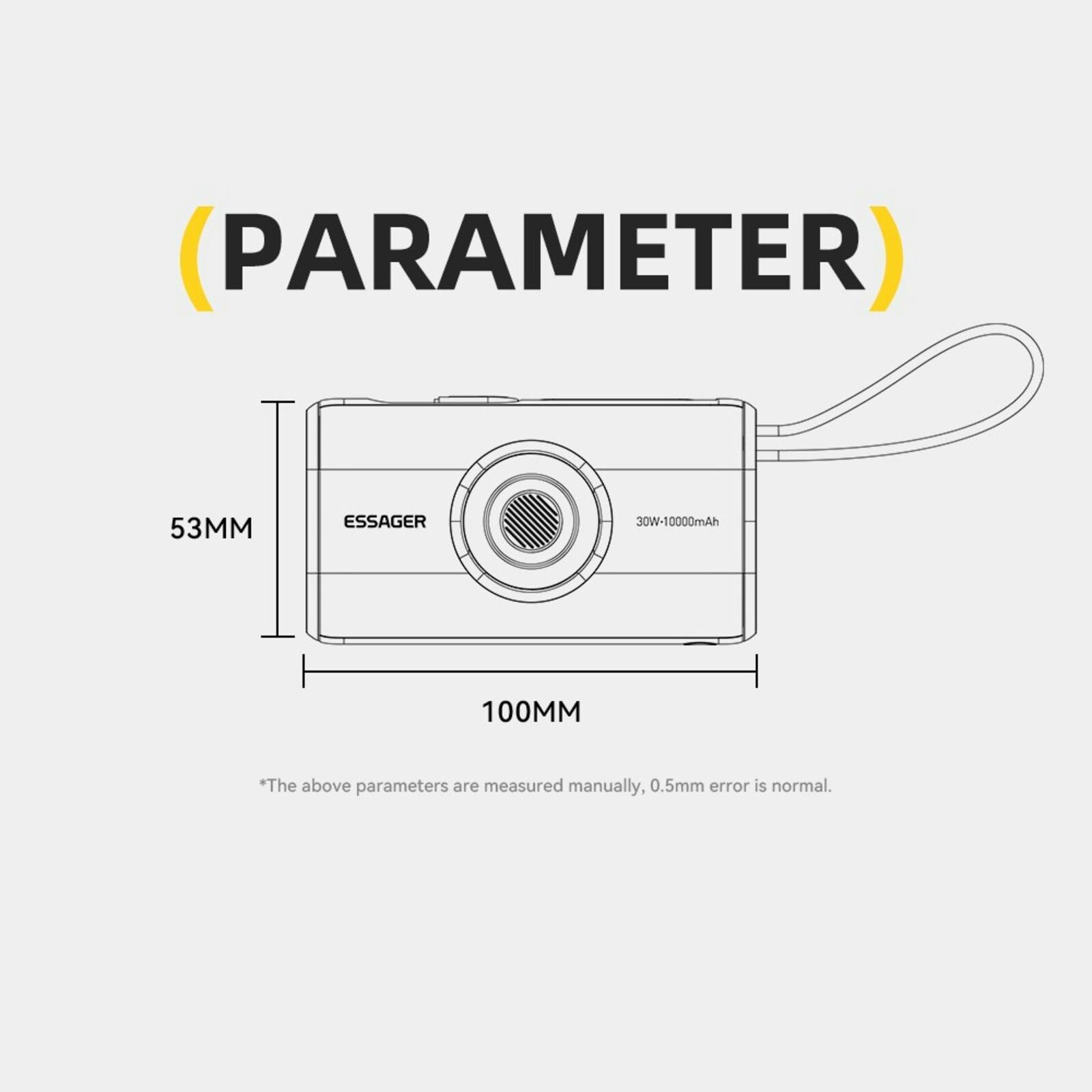 Essager PD 30W Powerbank met Wireless Apple Watch Lader 10.000mAh Zwart
