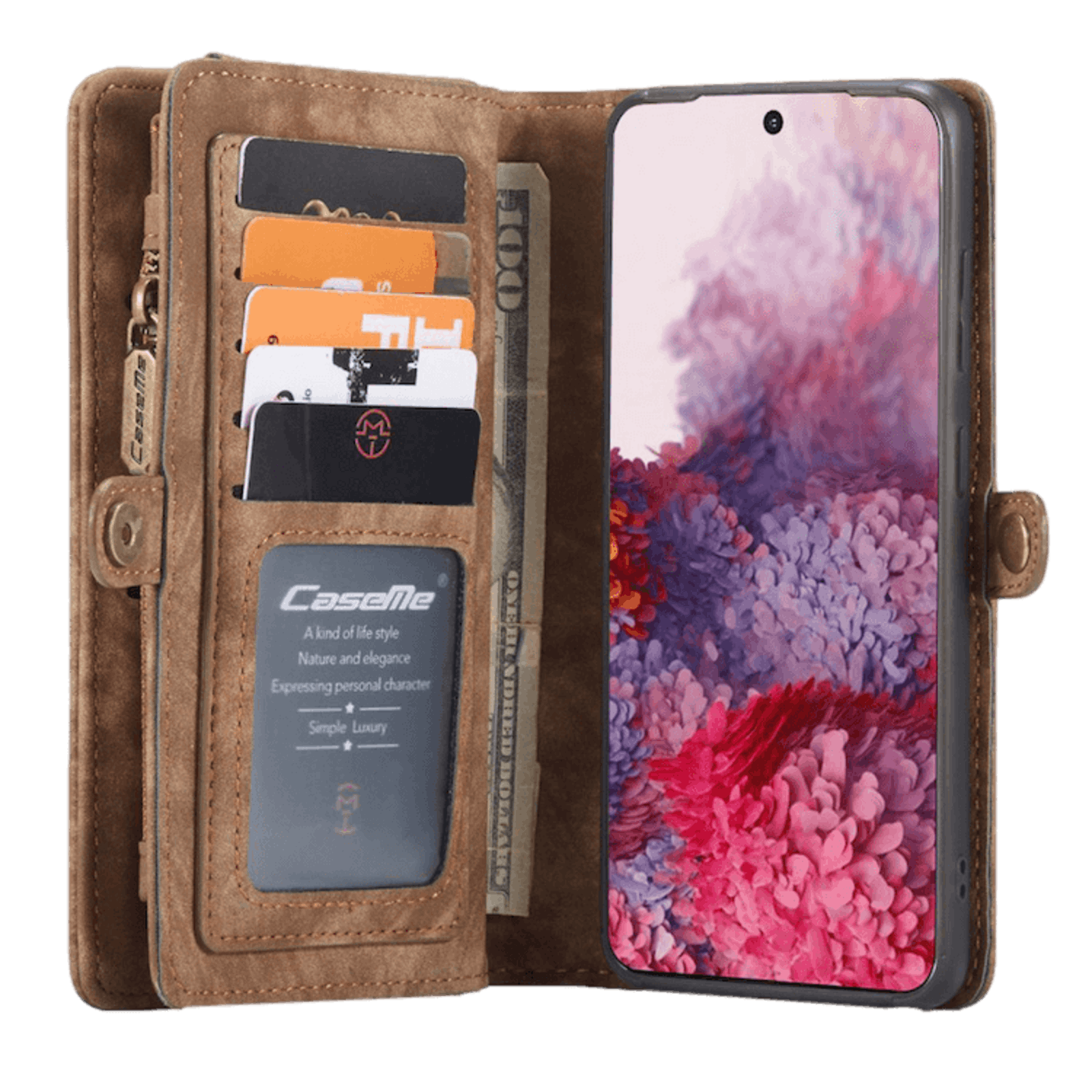 Caseme Samsung Galaxy S20 Ultra Vintage Bookcase Hoesje Bruin