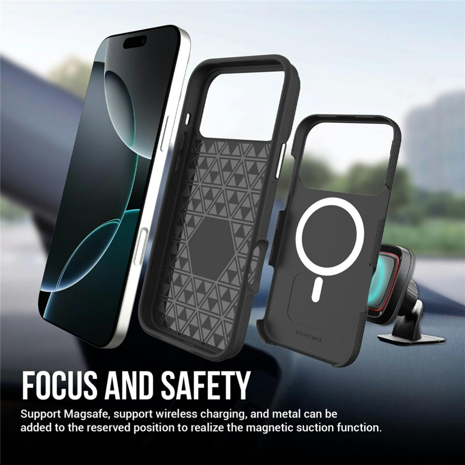 Mocaa Apple iPhone 17 Pro Rugged MagSafe Hoesje Zwart