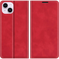 Just in Case iPhone 15 Plus Magnetisch Portemonnee Hoesje Rood - Voorkant