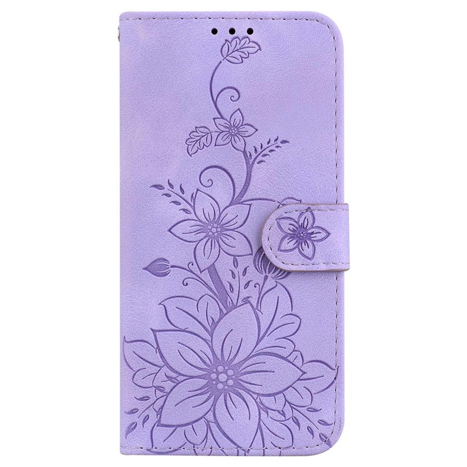 Comfycase Samsung Galaxy A05s Zacht Boek Hoesje met Gravure Paars
