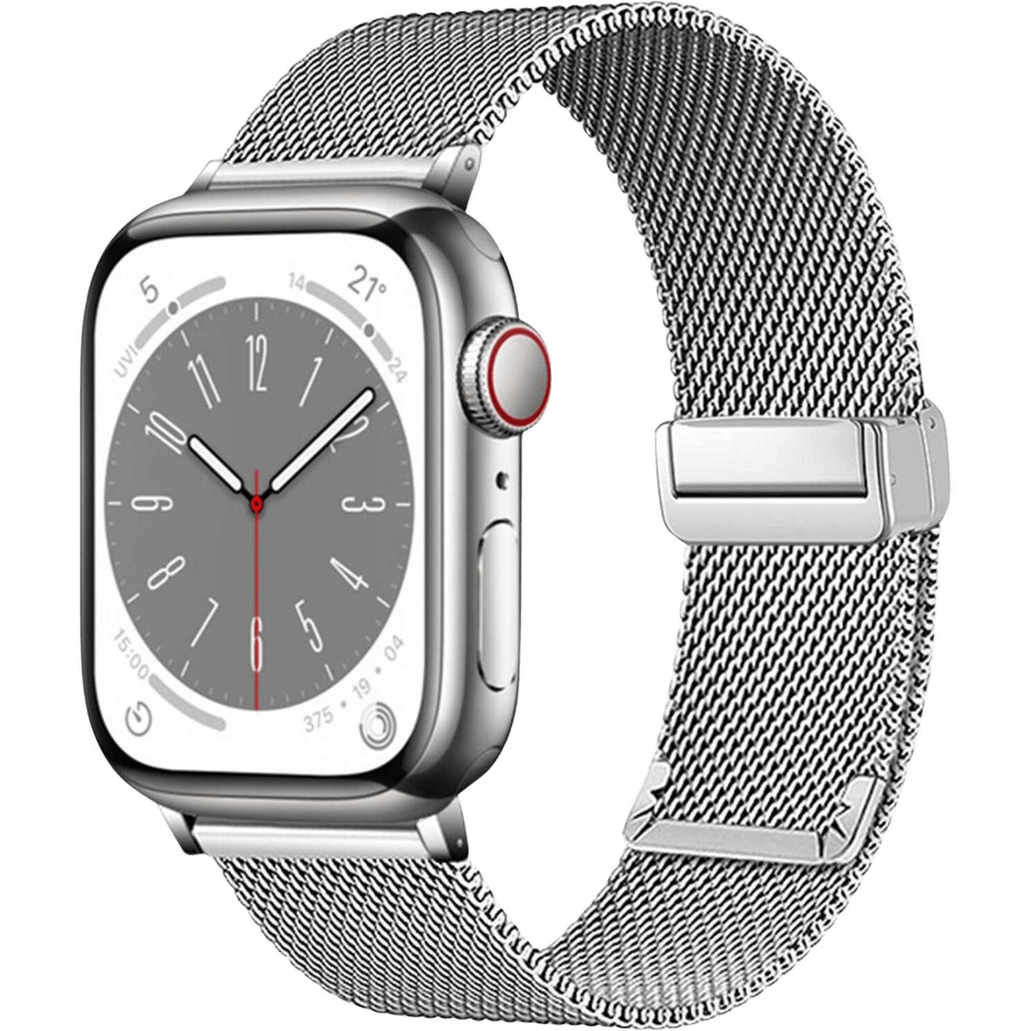 Kalebol Apple Watch Milanees Bandje 45-46mm Zilver