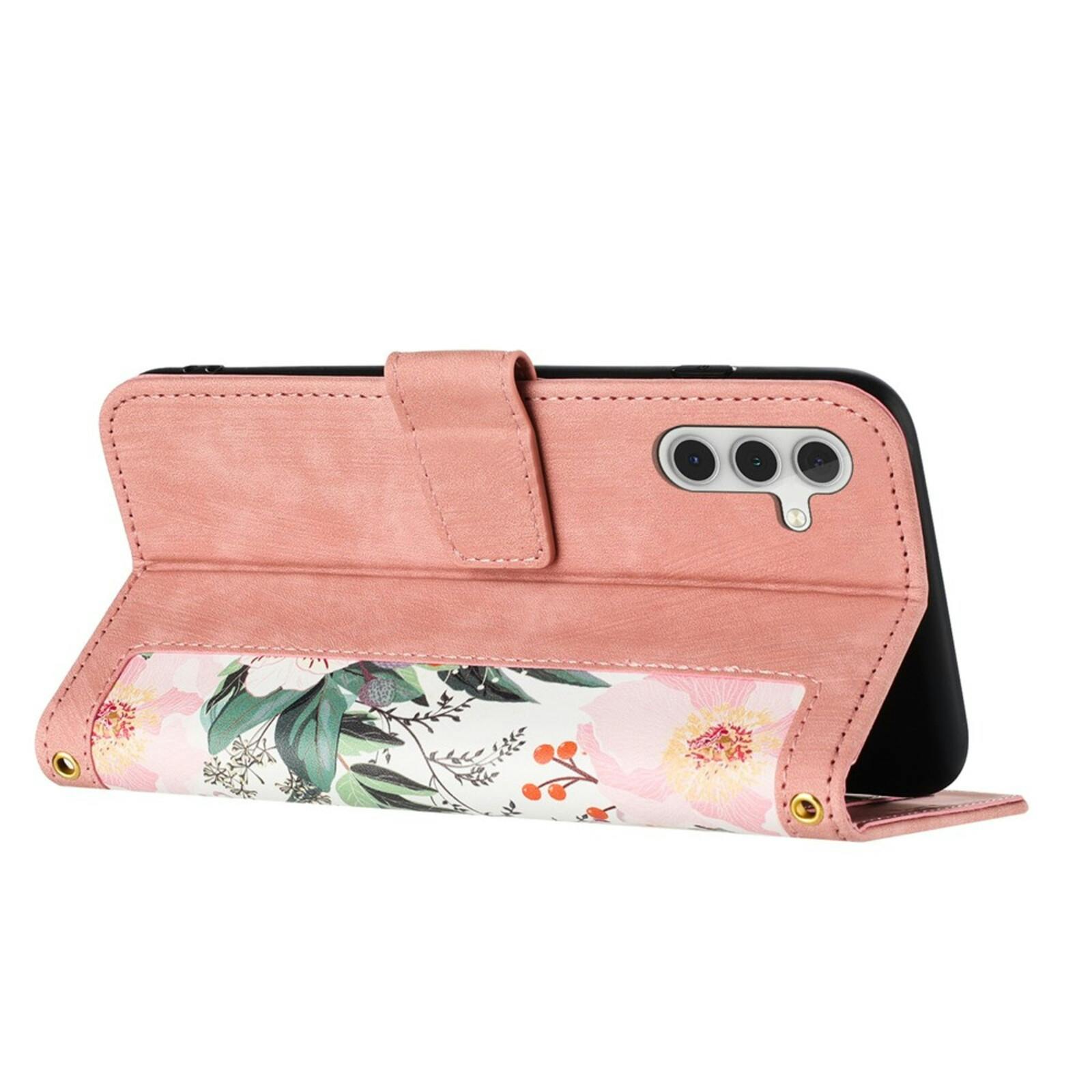 Mocaa Samsung Galaxy S25 Floral Series Bookcase Roze