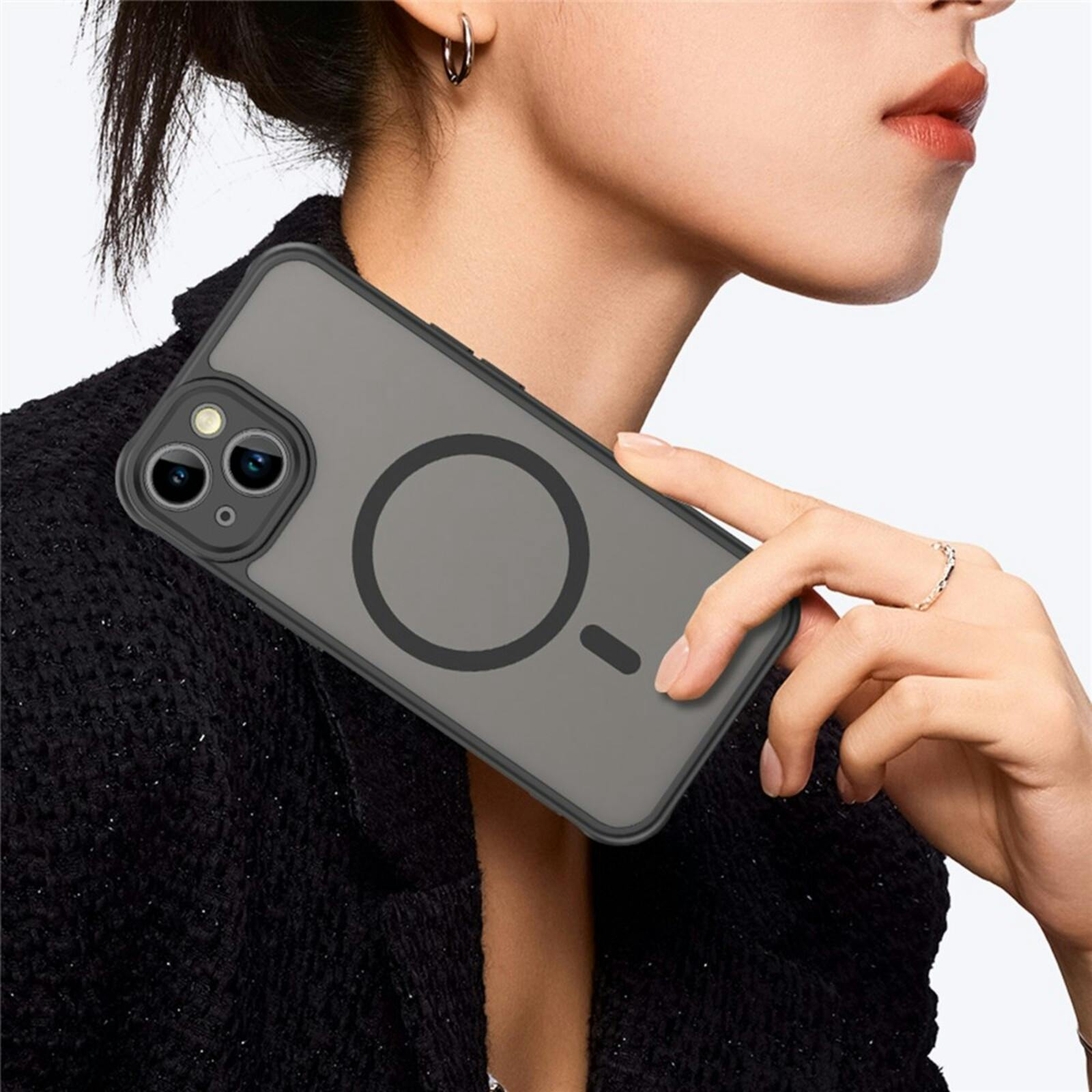 Mocaa Apple iPhone 15 Slim Anti-Shock MagSafe Hoesje Zwart