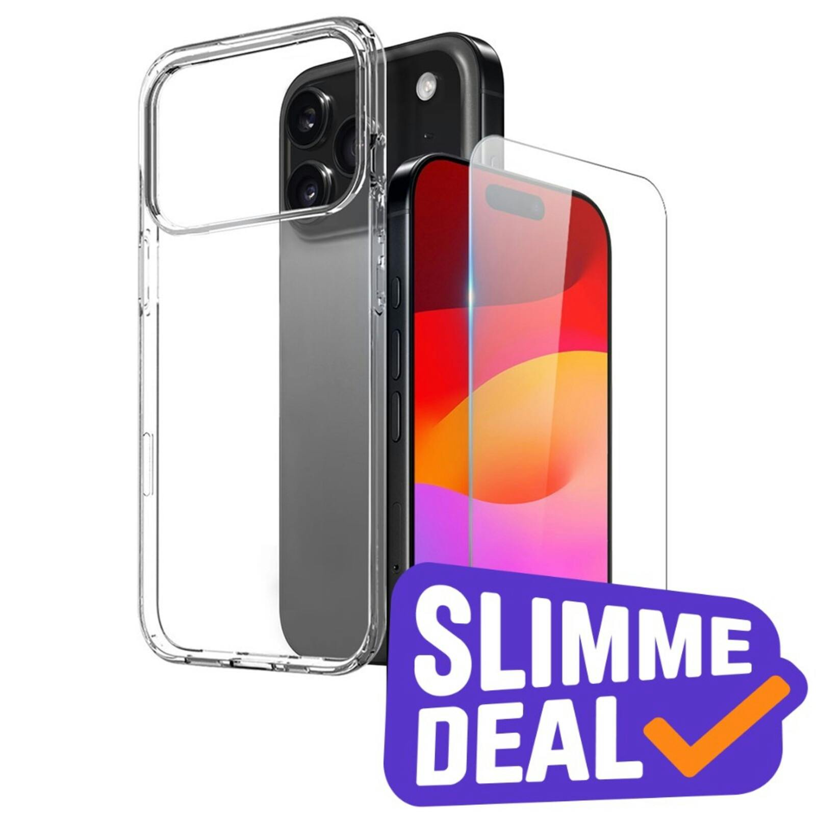 Northjo Apple iPhone 17 Pro Max Hoesje en Screenprotector Transparant