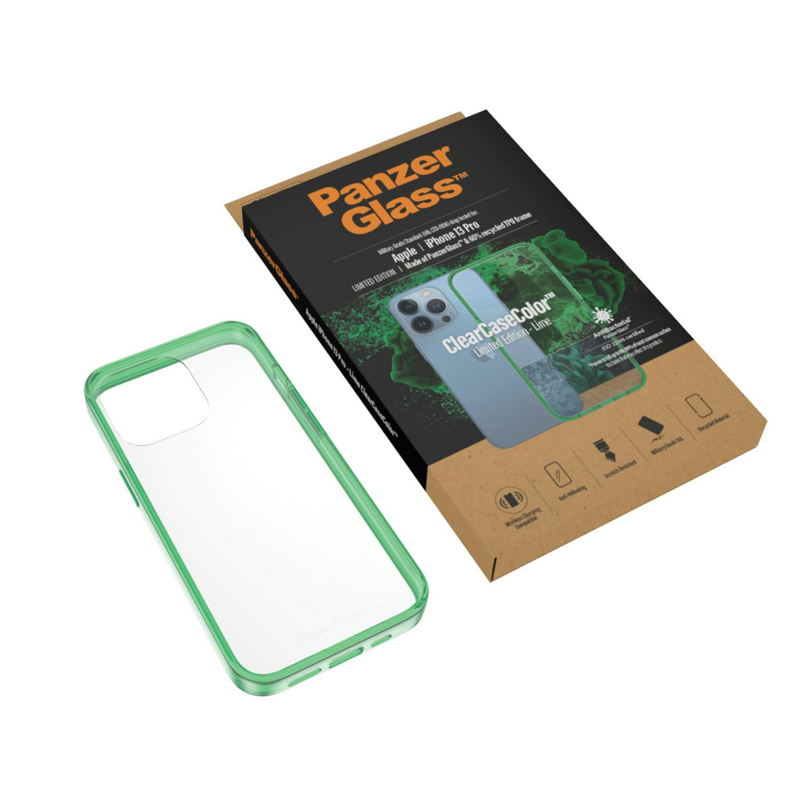 PanzerGlass iPhone 13 Pro Clear Case Lime