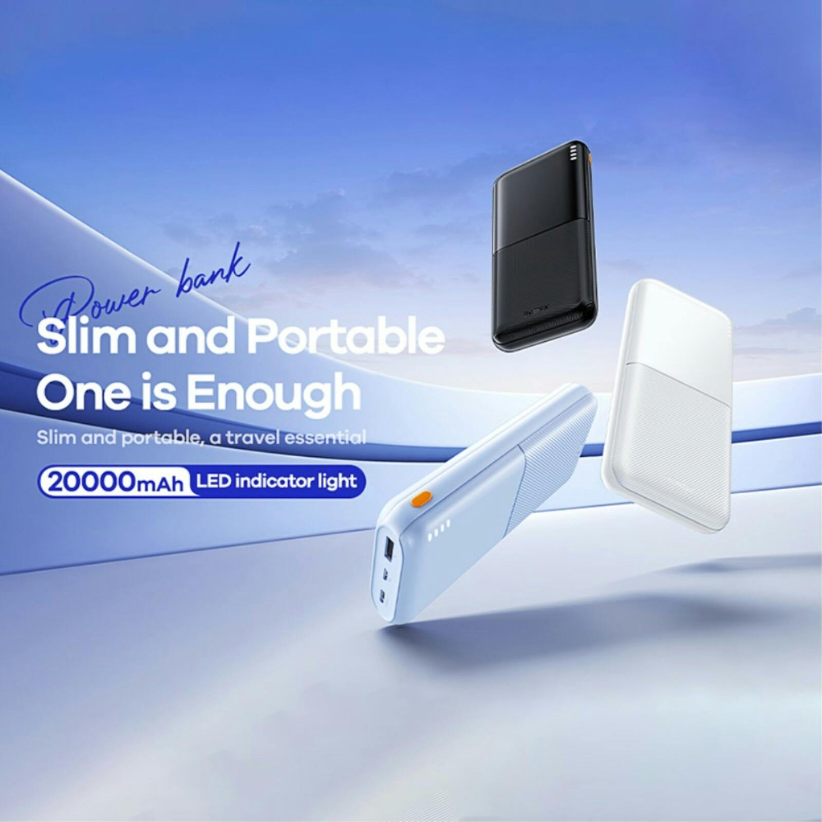 Remax 20.000mAh Portable Powerbank Zwart 20.000 mAh