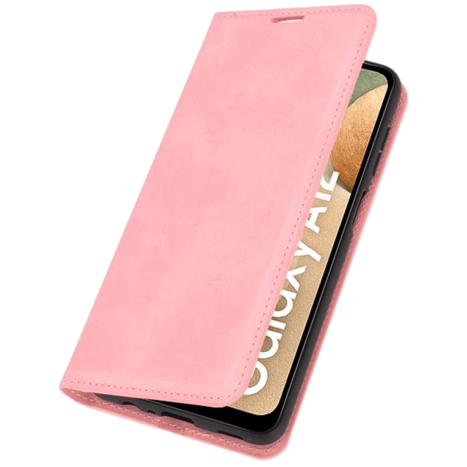 Mocaa Samsung Galaxy A12 Magnetisch Slim Fit Bookcase Hoesje Roze