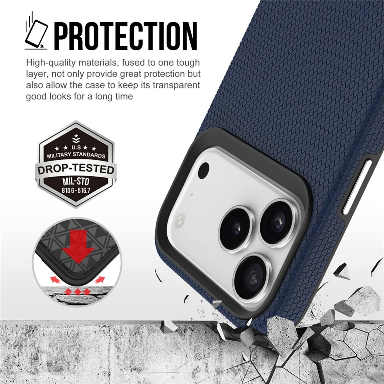 Mocaa Apple iPhone 17 Pro Max Rugged MagSafe Hoesje Blauw
