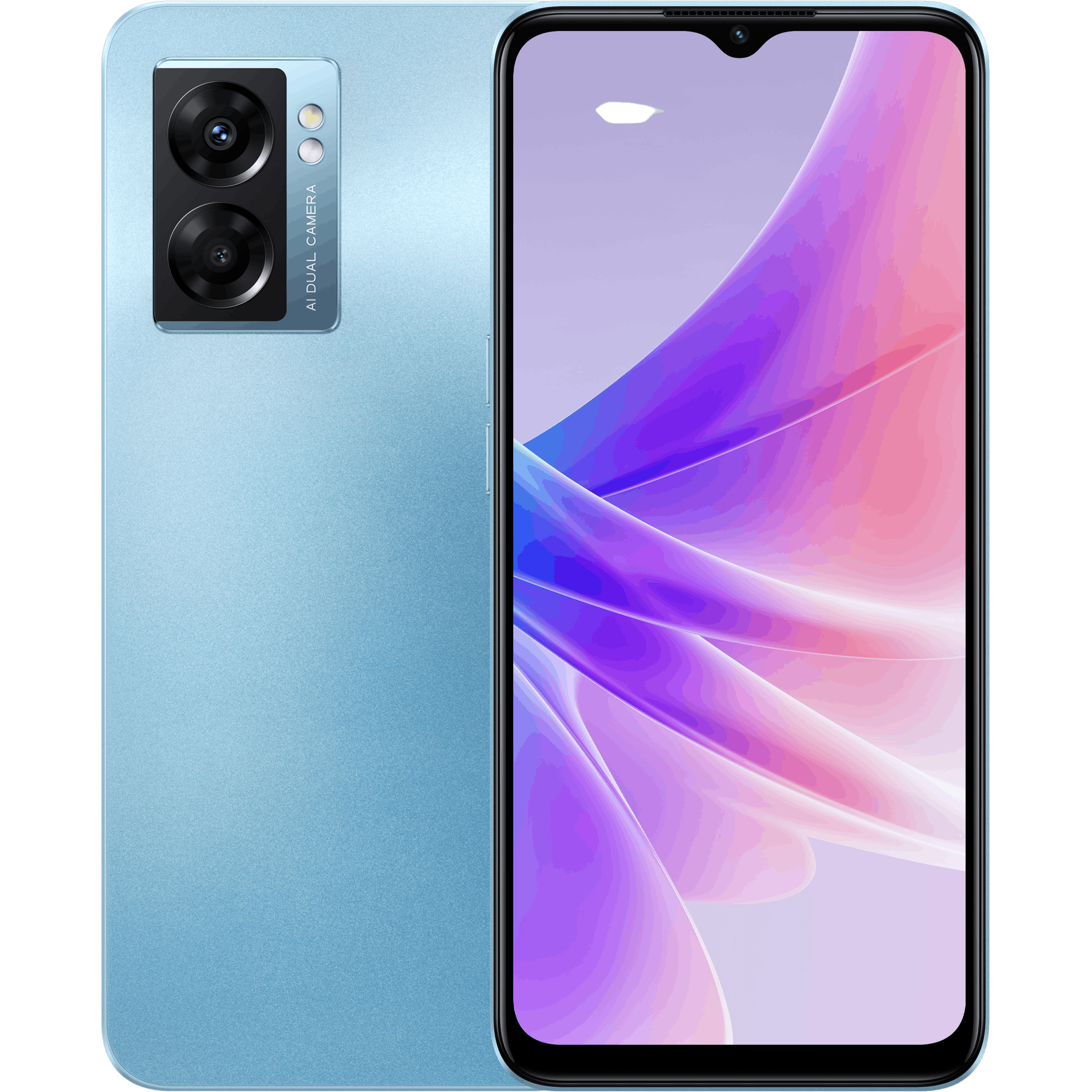 OPPO A77 5G Ocean Blue - Voorkant & achterkant