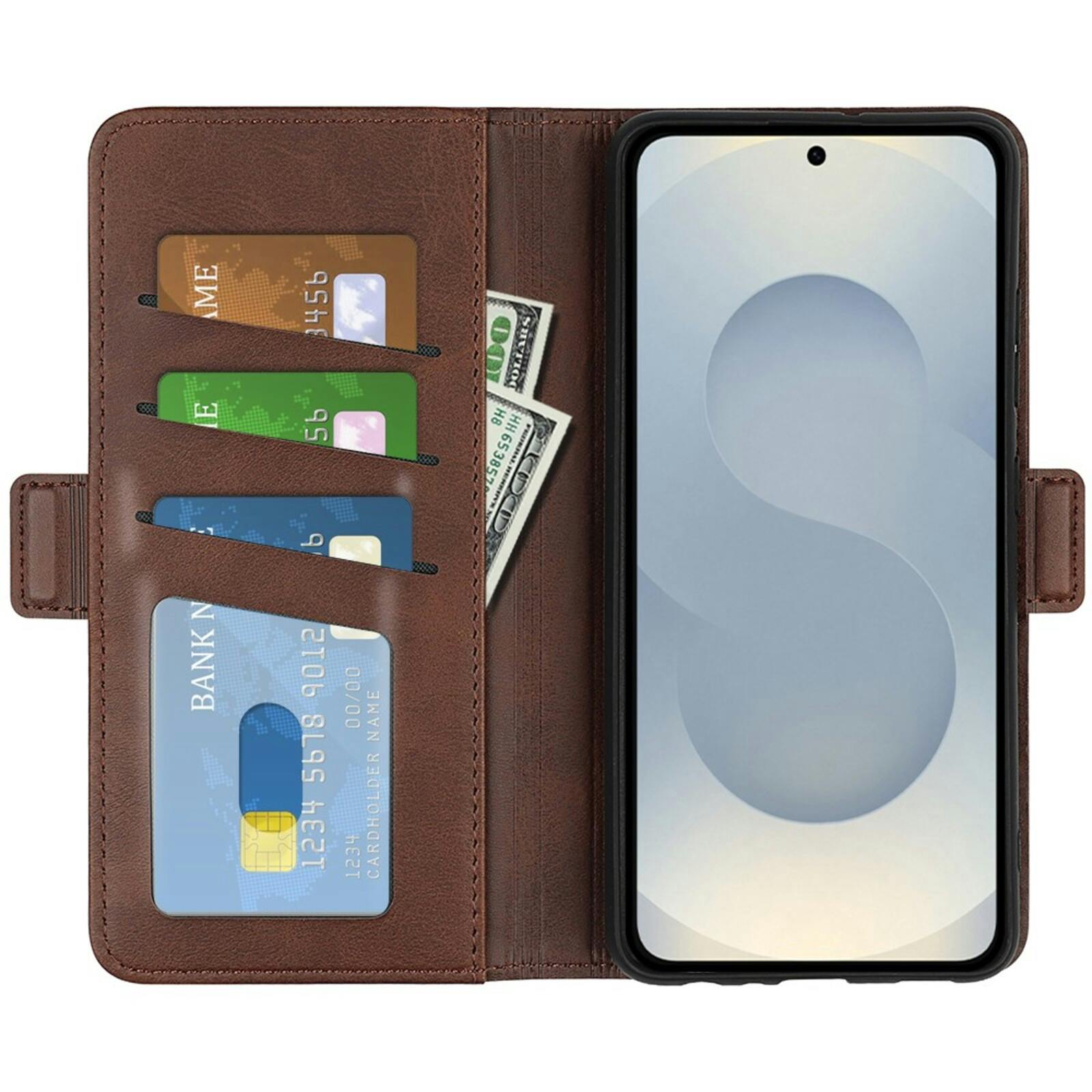 Comfycase Samsung Galaxy S25 Edge Bookcase Hoesje Bruin