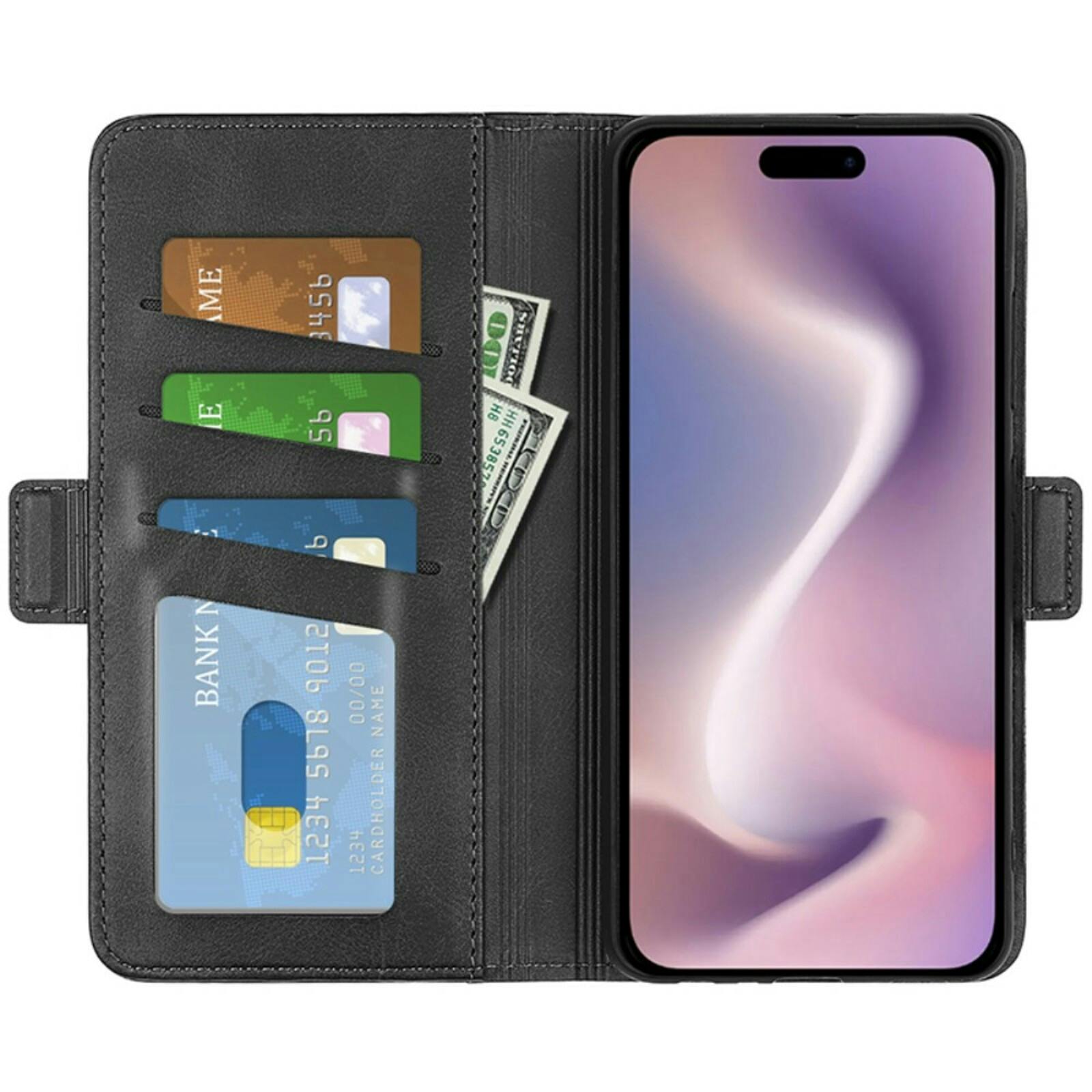 Comfycase Apple iPhone 16 Pro Bookcase Hoesje Zwart