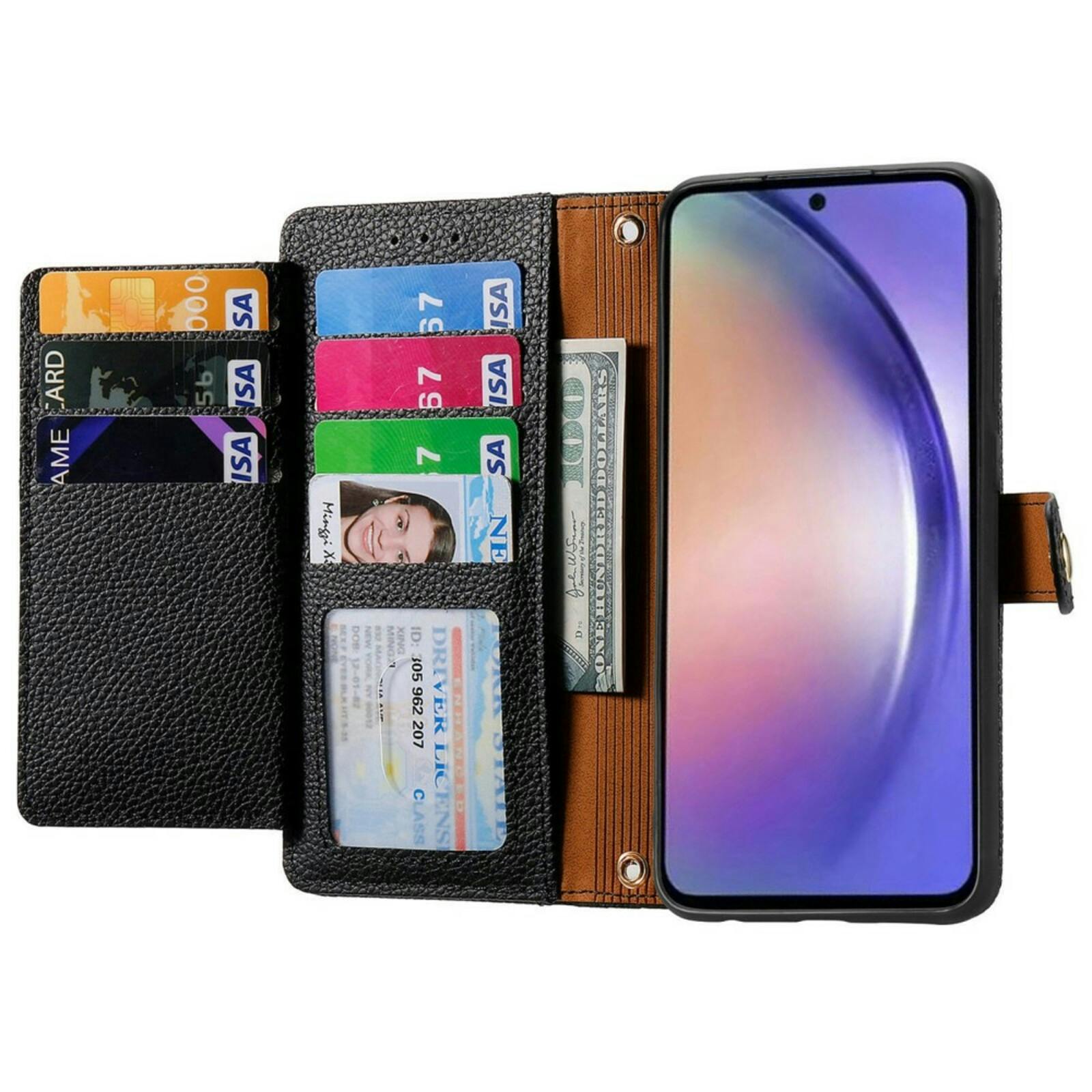Mocaa Samsung A55 Love Heart Wallet Hoesje Zwart