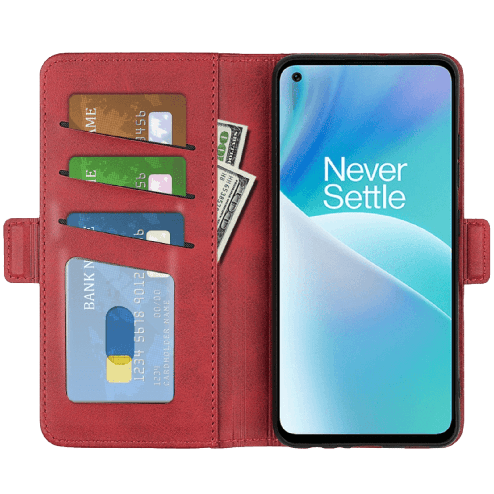 Comfycase OnePlus Nord 2T Bookcase Beschermhoesje Rood