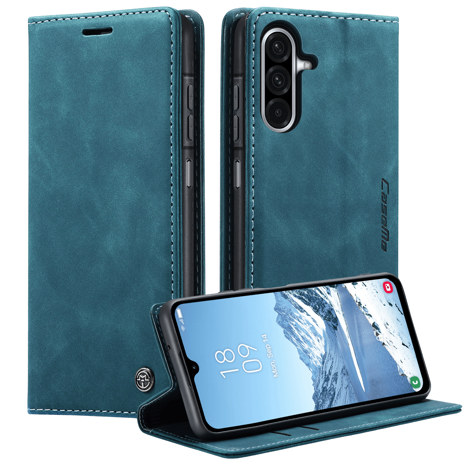Caseme Samsung Galaxy A37 Business Bookcase Hoesje Blauw