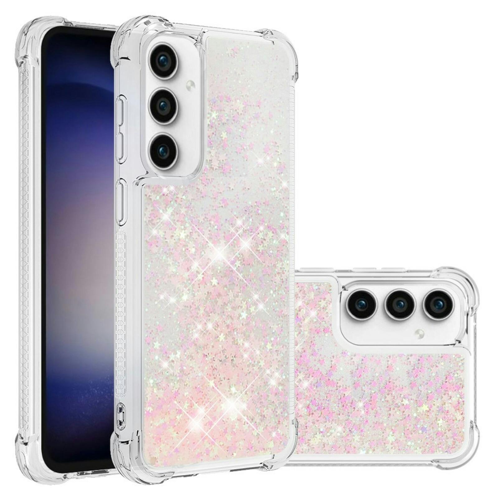 Mocaa Samsung S23 FE Valbestendig Glitter Hoesje Roze