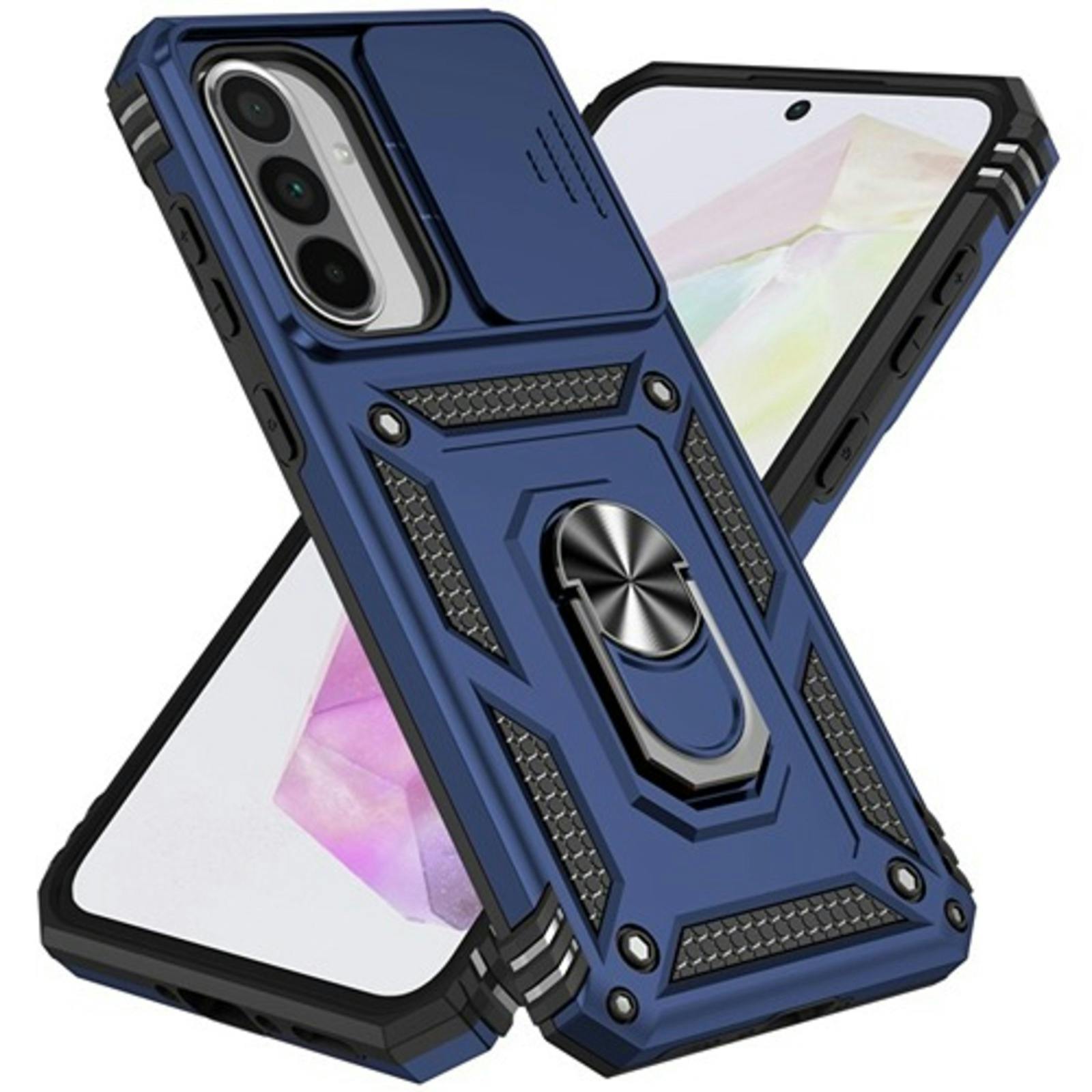 CaseBody Samsung A56 / A36 Shield Case met Camera-schuif Blauw