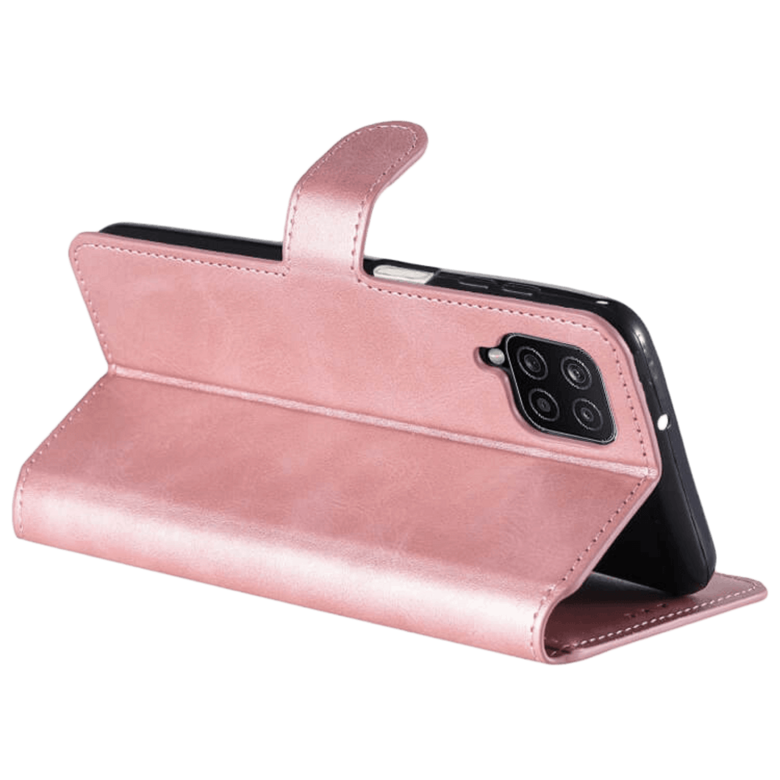 Mocaa Samsung Galaxy A12 Slim-Fit Boek Hoesje Roségoud